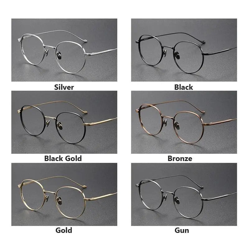 Unisex Round Full Rim Titanium Prescription Glasses — view 12 | Rx Spectacle