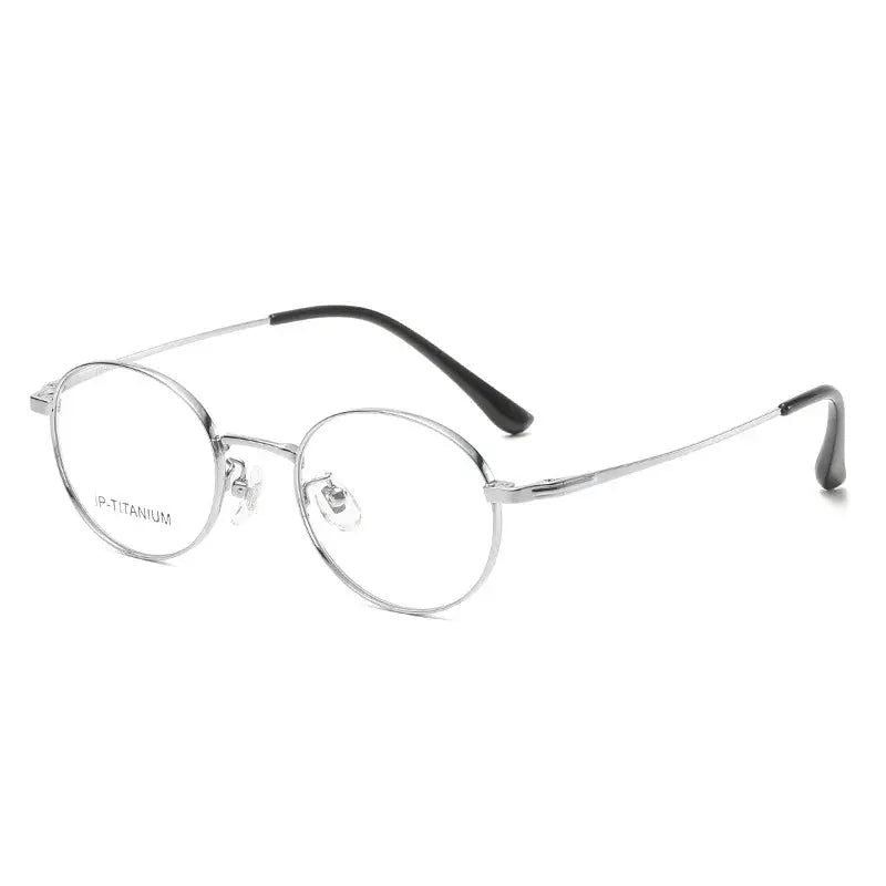 Women's Oval Full Rim Titanium Prescription Glasses 698521 — view 7 | Rx Spectacle