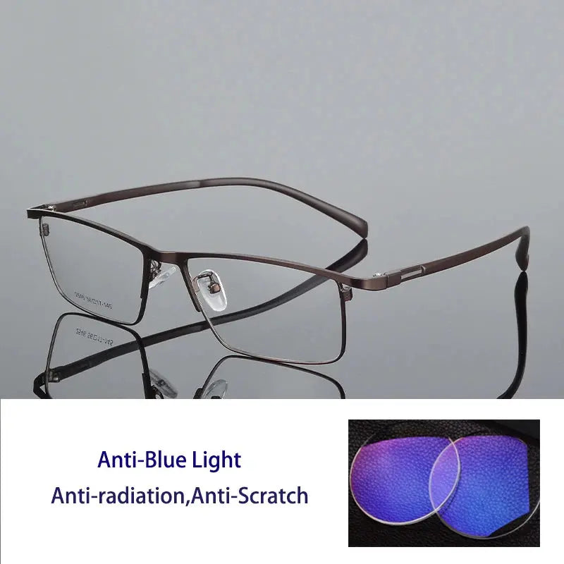 Unisex Browline Full Rim Titanium Prescription Glasses 254600 — view 6 | Rx Spectacle