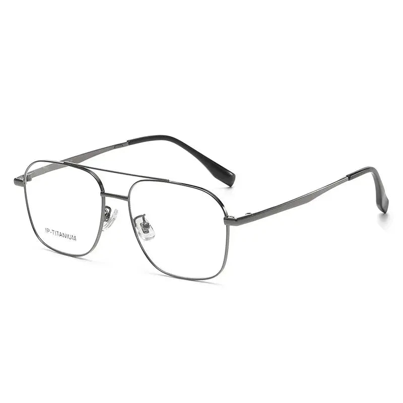 Unisex Square Full Rim Titanium Double Bridge Prescription Glasses 985142 — view 7 | Rx Spectacle