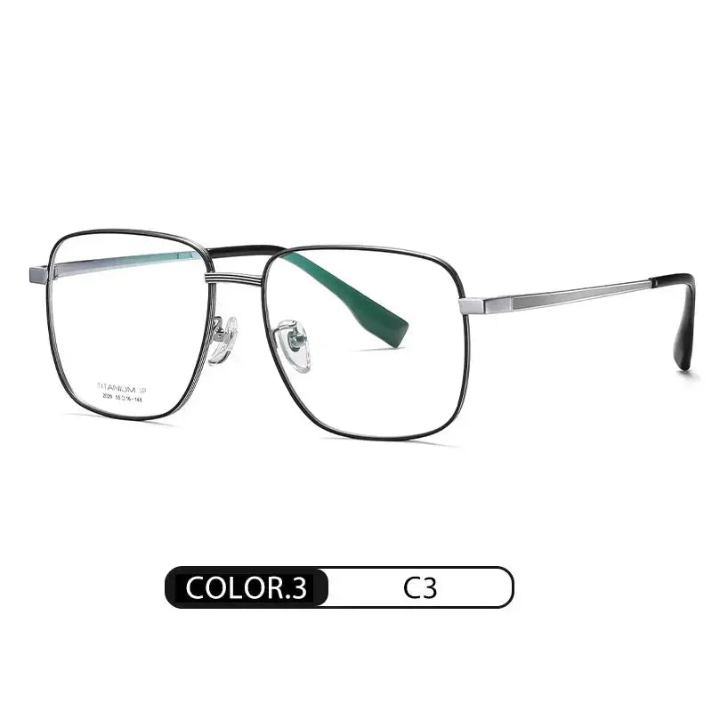 Women's Square Full Rim Titanium Prescription Glasses 32029 — view 5 | Rx Spectacle