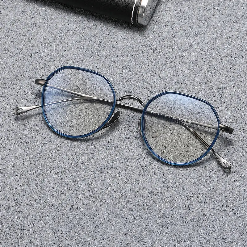 Women's Oval Full Rim Titanium Flat Top Prescription Glasses 67310 — view 6 | Rx Spectacle