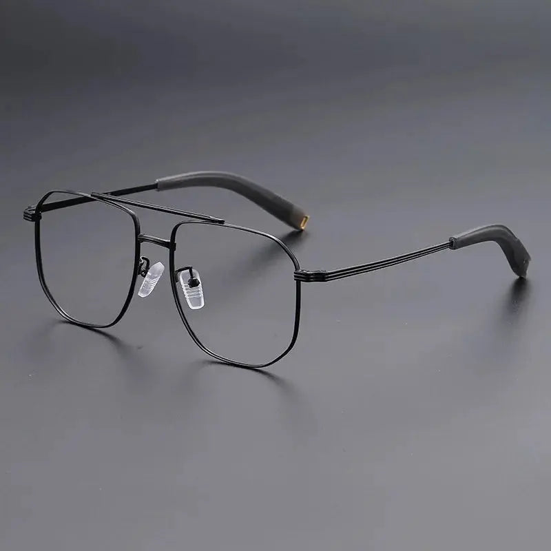 Unisex Square Full Rim Titanium Double Bridge Prescription Glasses 942000 — view 6 | Rx Spectacle