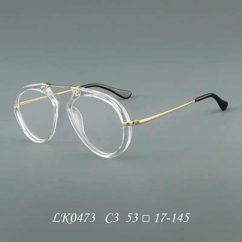 Unisex Oval Full Rim Titanium Prescription Glasses 720473 — view 7 | Rx Spectacle