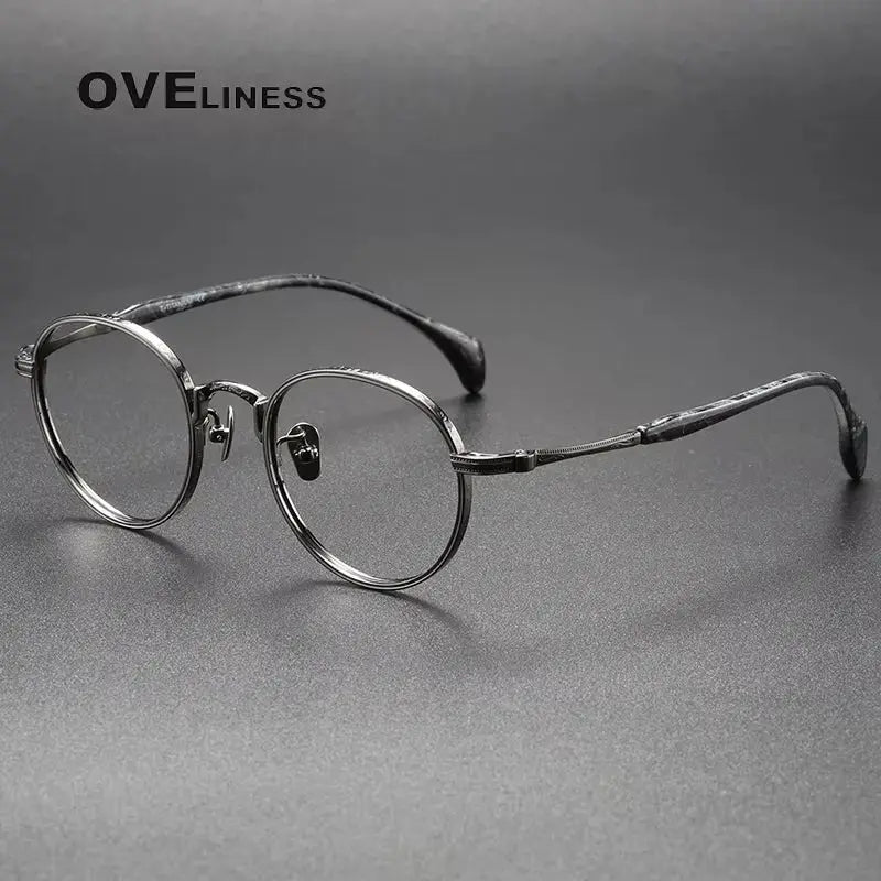 Women's Round Full Rim Titanium Prescription Glasses 80862 — view 8 | Rx Spectacle