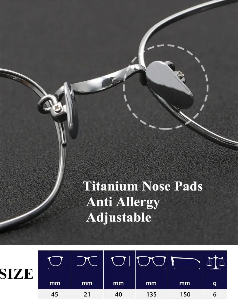 Unisex Square Full Rim Titanium Prescription Glasses 199gms — view 11 | Rx Spectacle