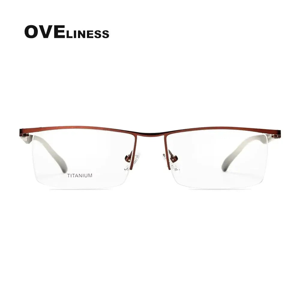 Men's Browline Semi-Rimless Alloy Prescription Glasses 328831 — view 3 | Rx Spectacle