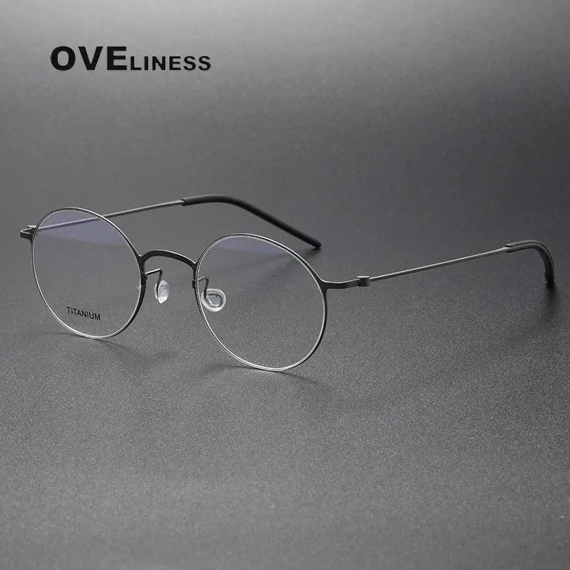 Unisex Round Full Rim Titanium Prescription Glasses 5044 — view 11 | Rx Spectacle
