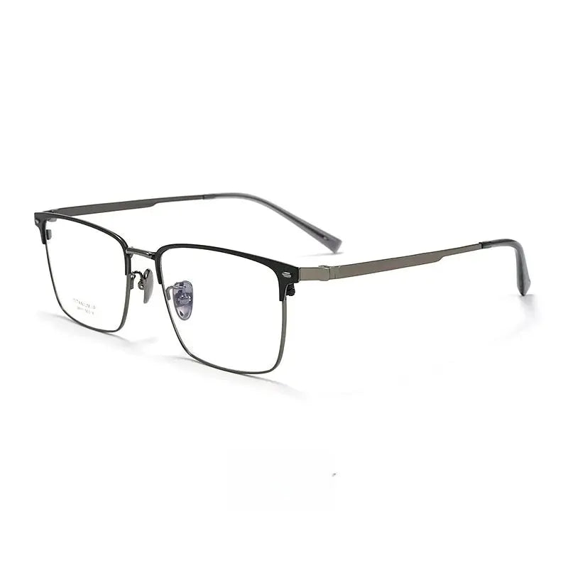 Men's Square Full Rim Titanium Oversized Prescription Glasses 260117 — view 5 | Rx Spectacle