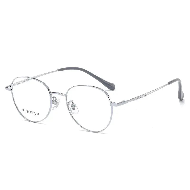 Women's Oval Full Rim Titanium Prescription Glasses 98449 — view 6 | Rx Spectacle