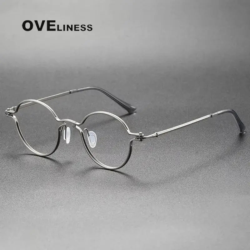 Unisex Round Full Rim Titanium Prescription Glasses 58952 — view 6 | Rx Spectacle