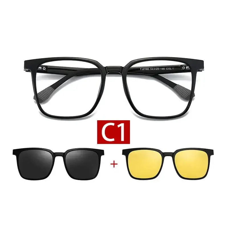 Men's Square Full Rim Acetate Clip-On Prescription Glasses 219000 — view 7 | Rx Spectacle