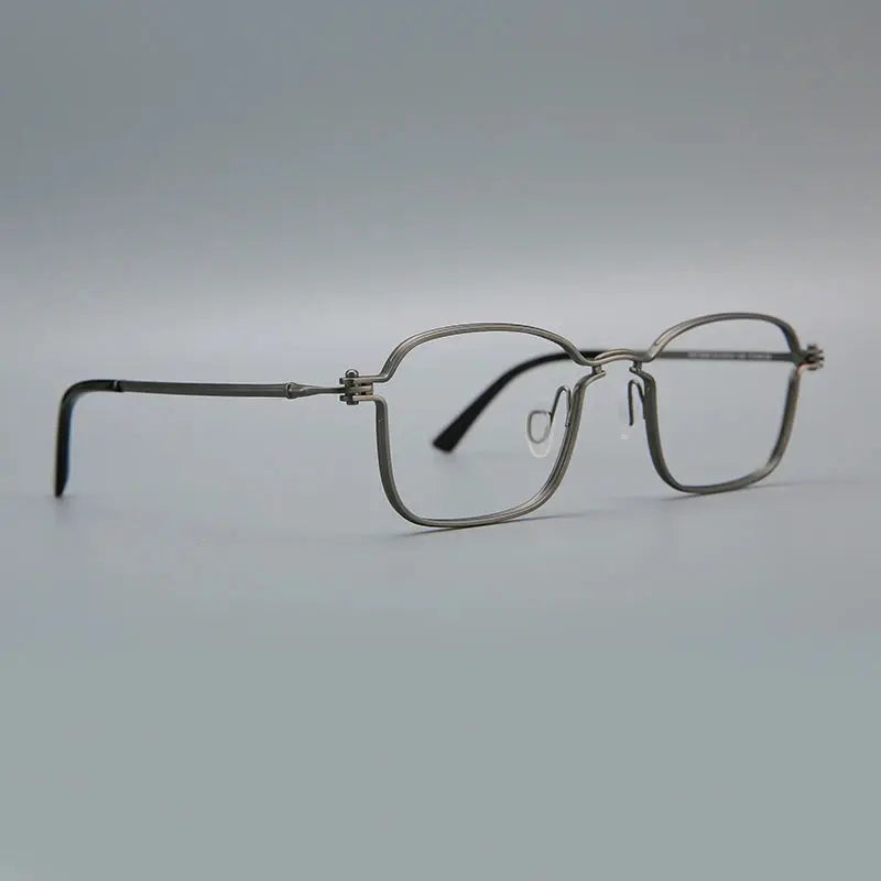 Unisex Square Full Rim Titanium Prescription Glasses 395898 — view 5 | Rx Spectacle