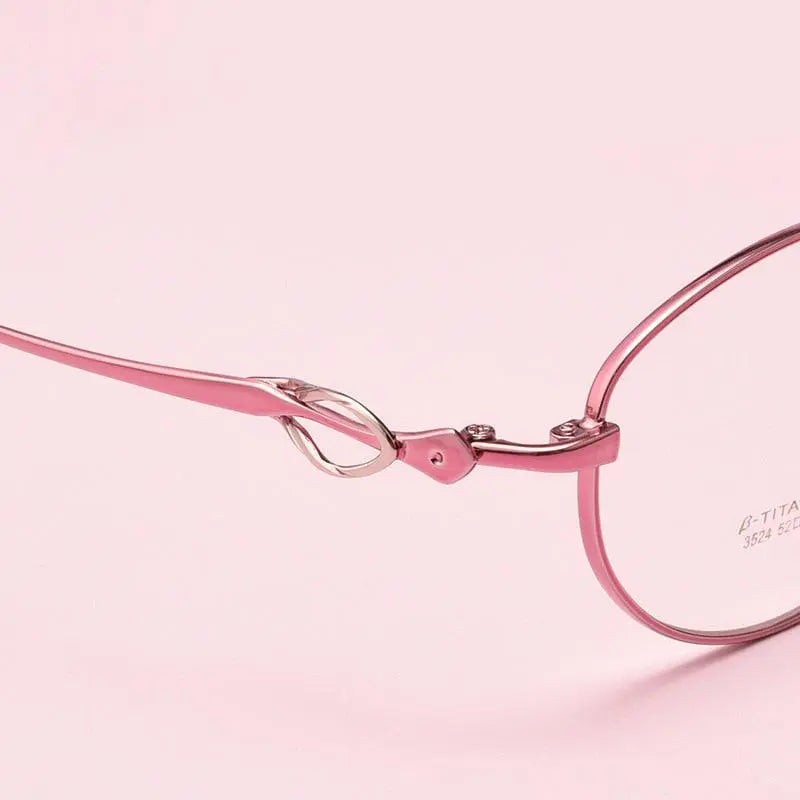Women's Oval Full Rim Alloy Prescription Glasses 3524X — view 11 | Rx Spectacle