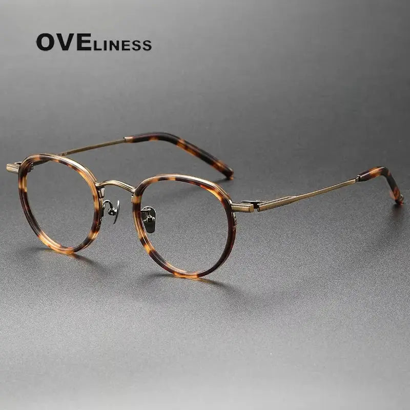 Unisex Oval Full Rim Titanium Prescription Glasses 43043 — view 7 | Rx Spectacle