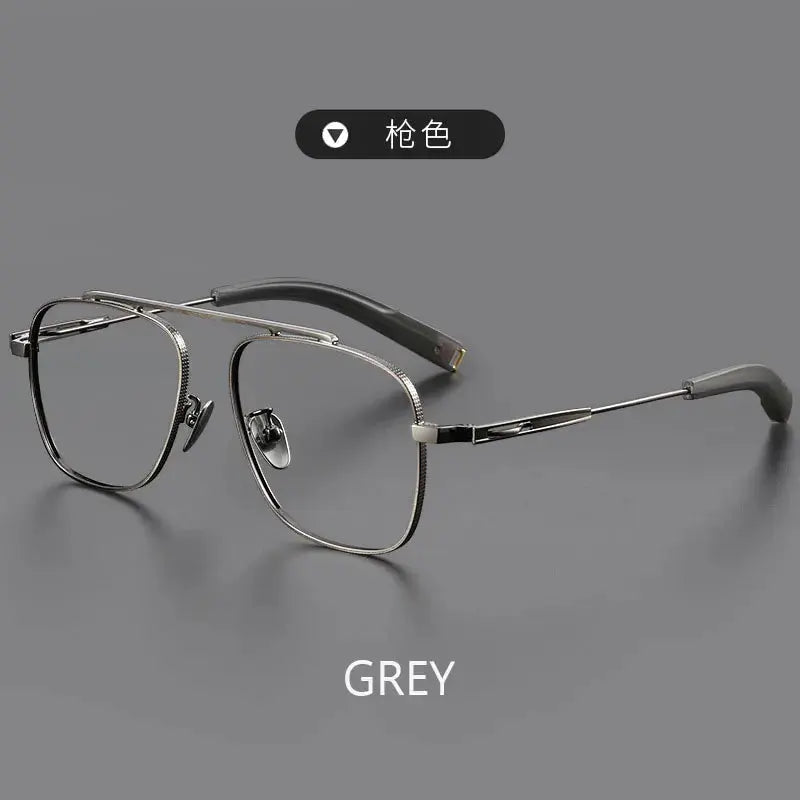 Men's Square Full Rim Titanium Prescription Glasses 344105 — view 6 | Rx Spectacle