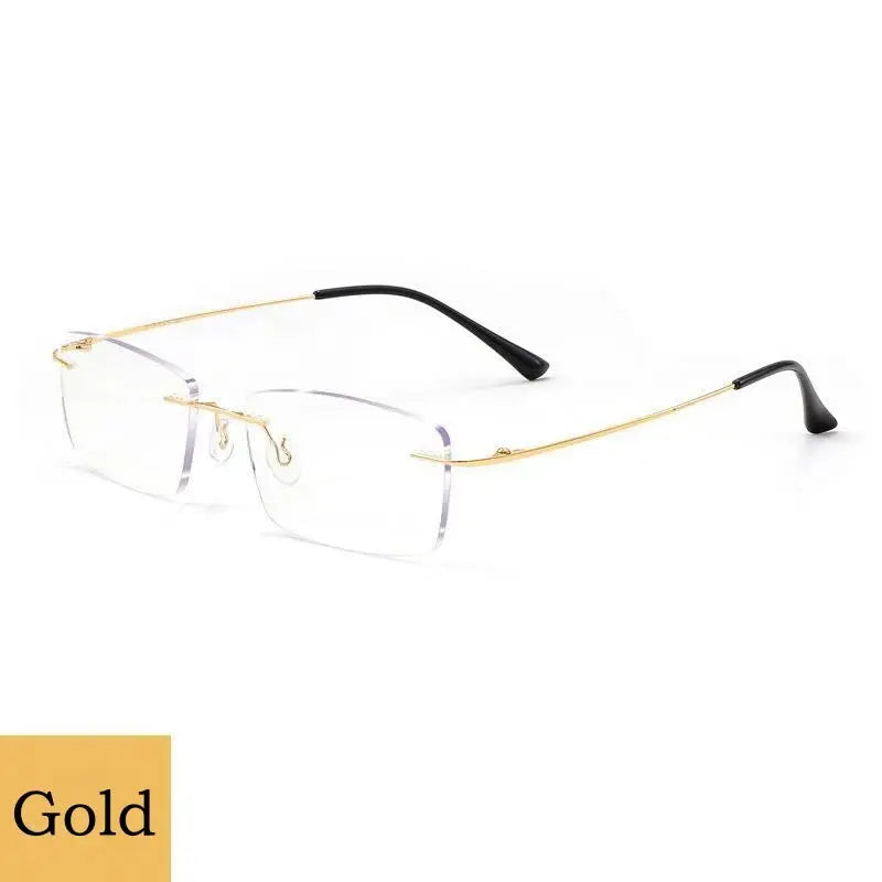 Unisex Square Rimless Alloy Reading Glasses 8171 — view 5 | Rx Spectacle