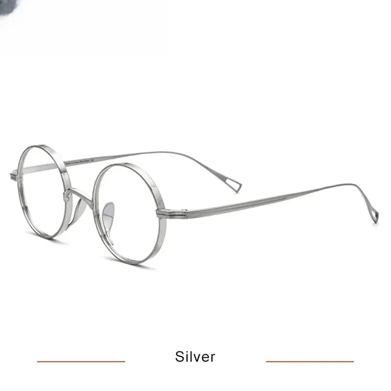 Women's Round Full Rim Titanium Prescription Glasses 10518 — view 6 | Rx Spectacle