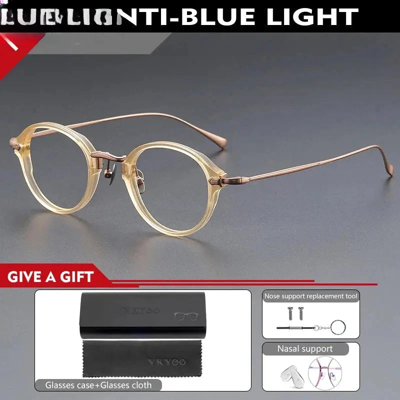 Unisex Oval Full Rim Titanium Reading Glasses 517182 — view 7 | Rx Spectacle