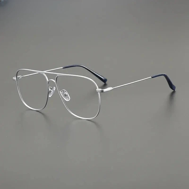 Unisex Square Full Rim Titanium Double Bridge Prescription Glasses Gxyj1241 — view 7 | Rx Spectacle