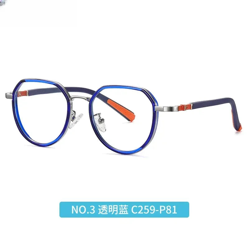 Unisex Round Full Rim Titanium Flat Top Prescription Glasses 5126 — view 11 | Rx Spectacle