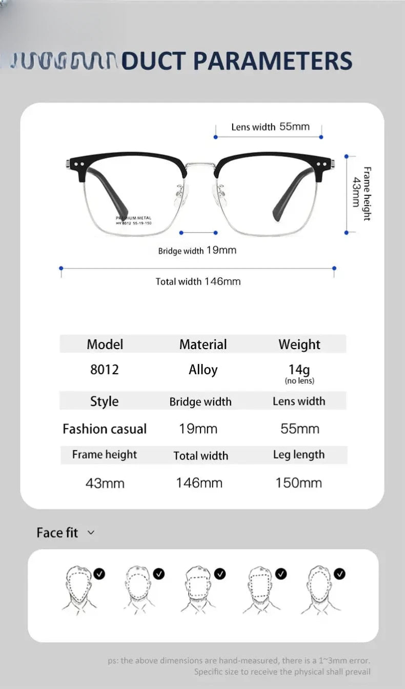 Unisex Square Full Rim Acetate Reading Glasses 8012 — view 9 | Rx Spectacle
