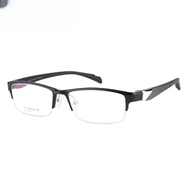 Unisex Square Semi-Rimless Aluminum Reading Glasses 946177 — view 4 | Rx Spectacle