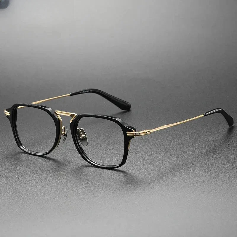 Men's Square Full Rim Titanium Flat Top Oversized Reading Glasses 44413 — view 9 | Rx Spectacle