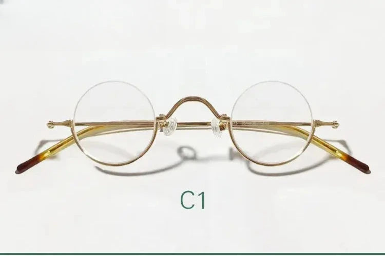 Women's Round Semi-Rimless Alloy Prescription Glasses 14129 — view 5 | Rx Spectacle