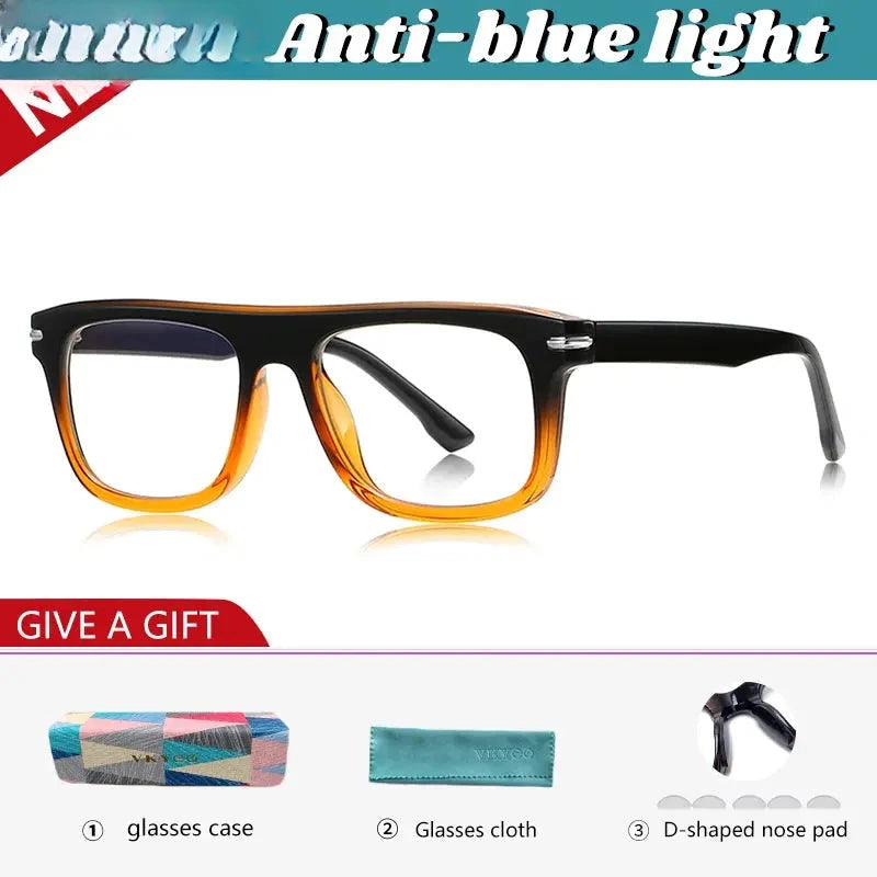 Unisex Square Full Rim Titanium Reading Glasses 42199 — view 8 | Rx Spectacle