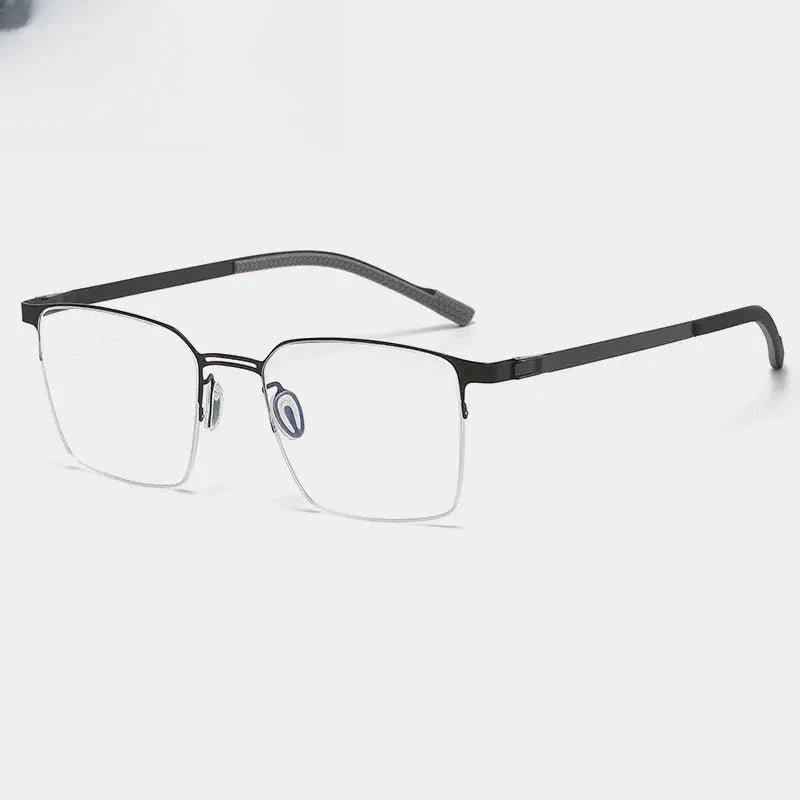 Unisex Square Semi-Rimless Titanium Prescription Glasses Gxyj1153 — view 9 | Rx Spectacle