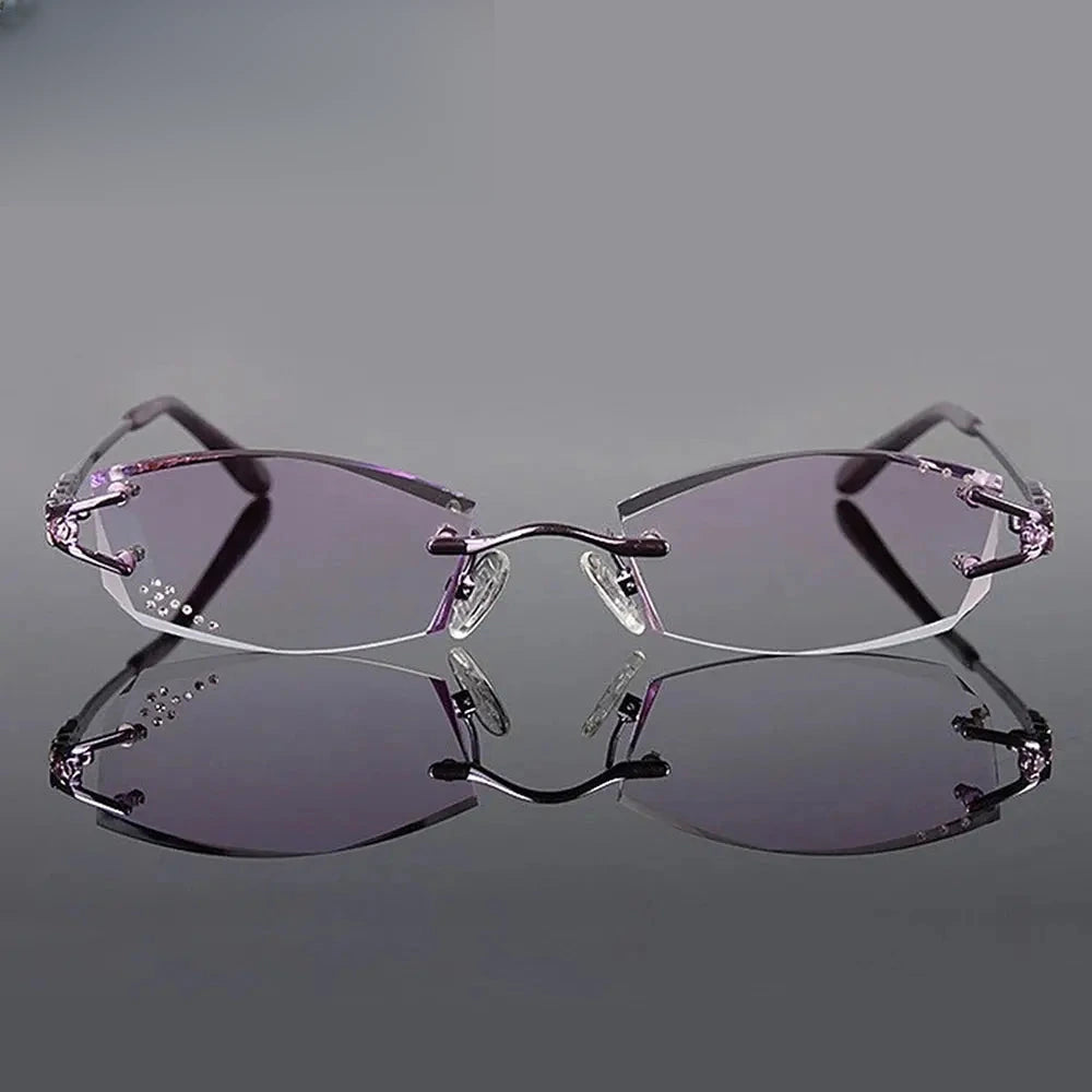 Women's Oval Rimless Titanium Prescription Glasses 166028 — view 6 | Rx Spectacle