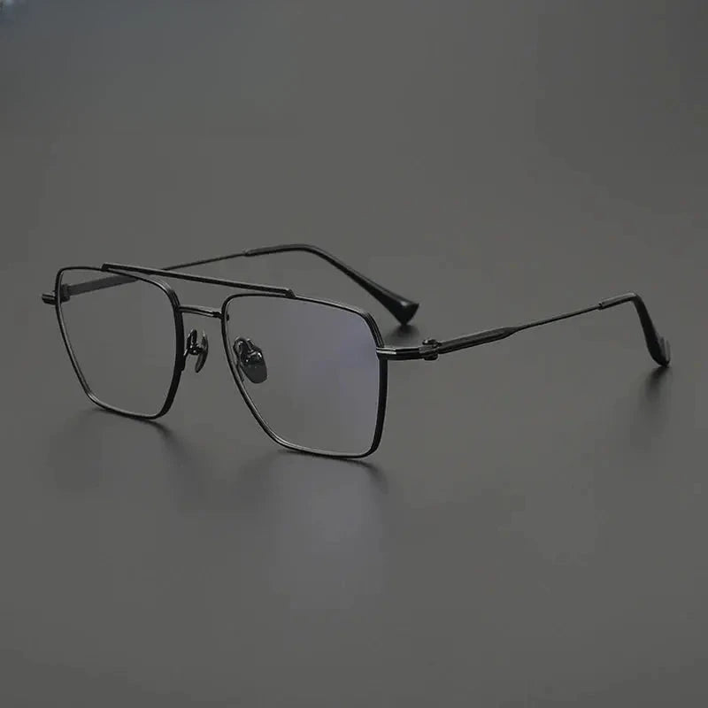 Unisex Square Full Rim Titanium Prescription Glasses G4009 — view 6 | Rx Spectacle