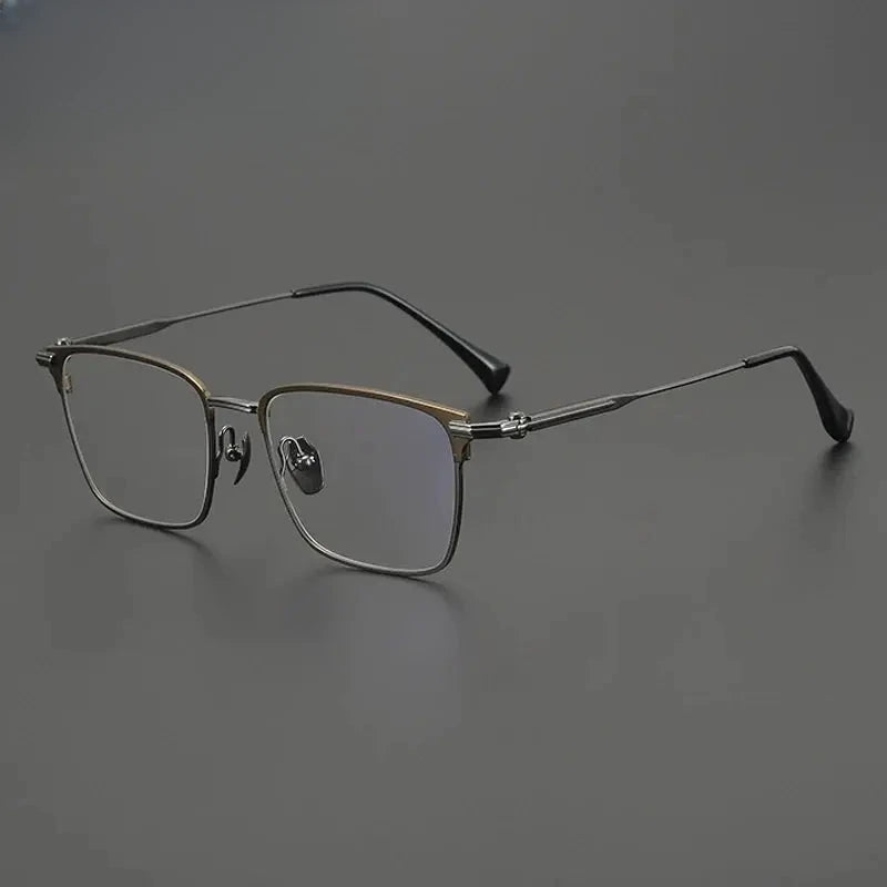 Unisex Square Full Rim Titanium Prescription Glasses Gxyj4010 — view 6 | Rx Spectacle