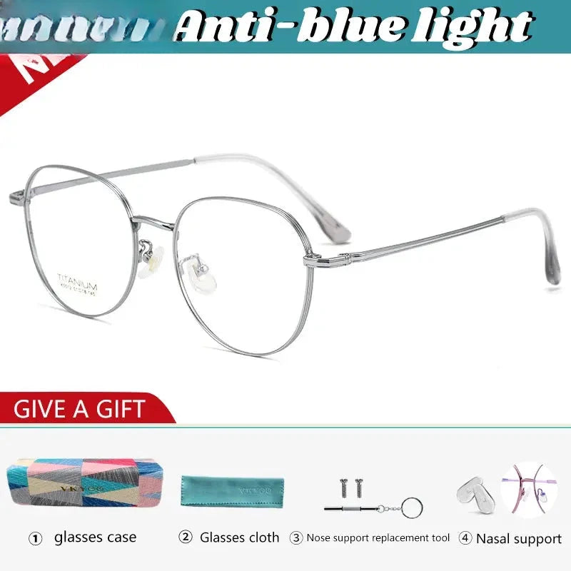 Unisex Oval Full Rim Titanium Reading Glasses 630250 — view 8 | Rx Spectacle