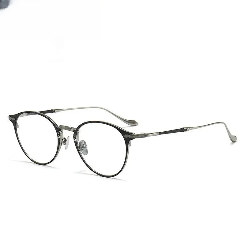 Women's Round Full Rim Titanium Prescription Glasses 873112 — view 7 | Rx Spectacle