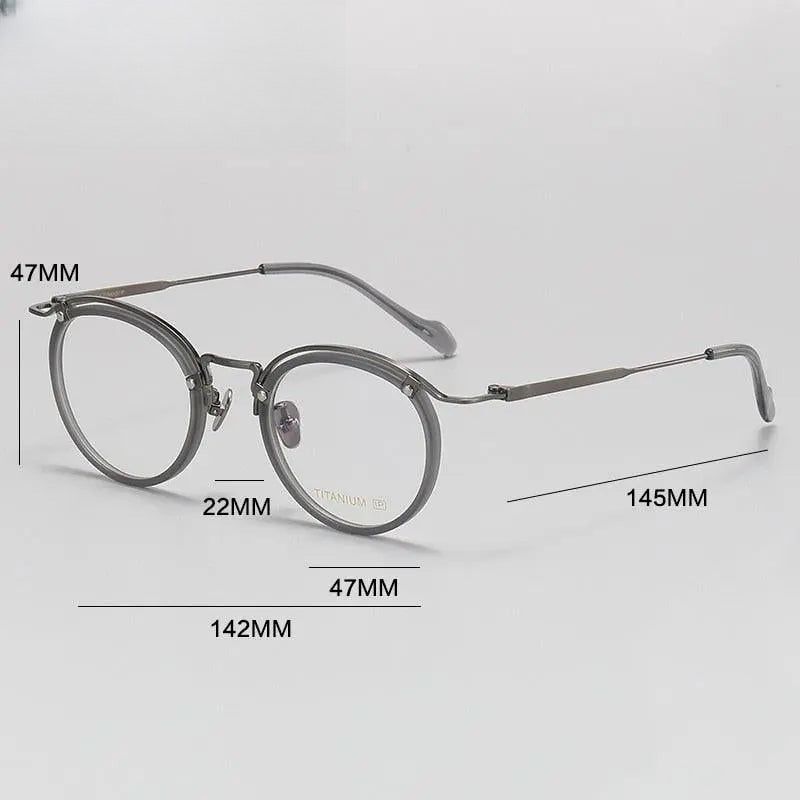 Unisex Round Full Rim Titanium Prescription Glasses Gxyj1069 — view 9 | Rx Spectacle