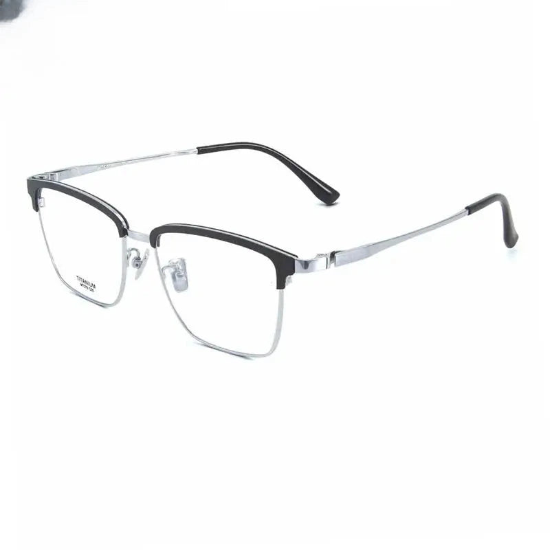 Unisex Square Full Rim Titanium Prescription Glasses 412079 — view 6 | Rx Spectacle