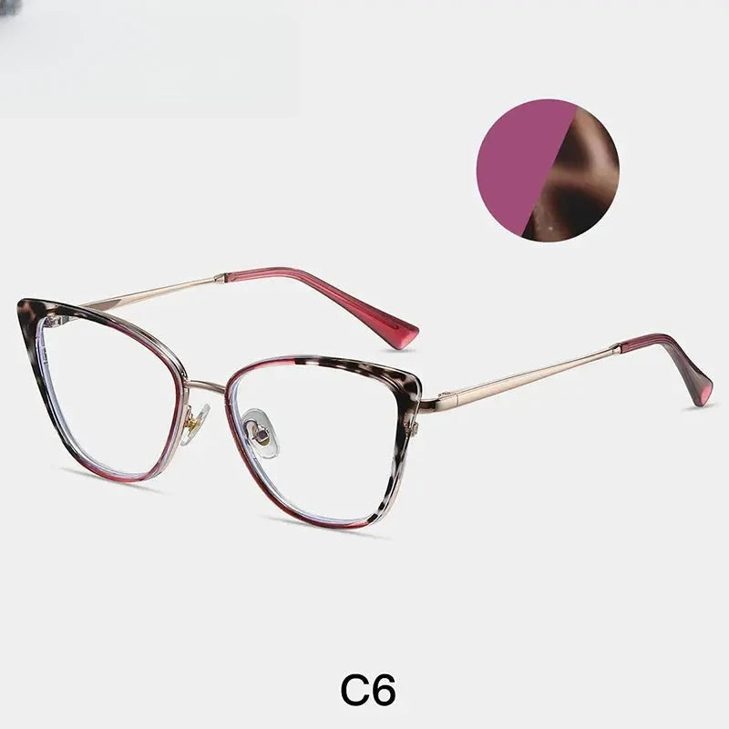 Women's Cat Eye Full Rim Titanium Prescription Glasses 87262 β view 8 | Rx Spectacle