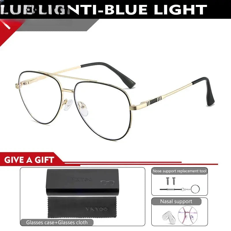 Women's Oval Full Rim Alloy Double Bridge Reading Glasses 76912 — view 6 | Rx Spectacle