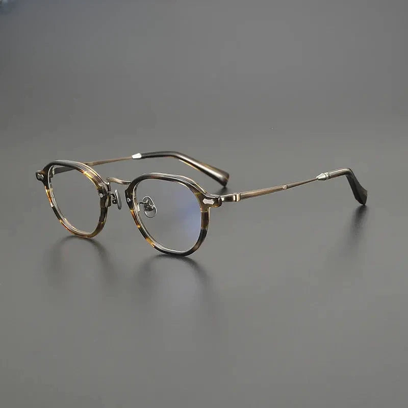 Unisex Oval Full Rim Titanium Oversized Prescription Glasses G1538 — view 7 | Rx Spectacle