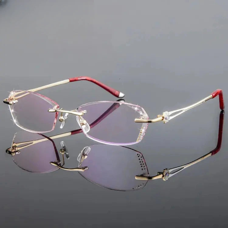Women's Oval Rimless Titanium Prescription Glasses 2856 — view 5 | Rx Spectacle