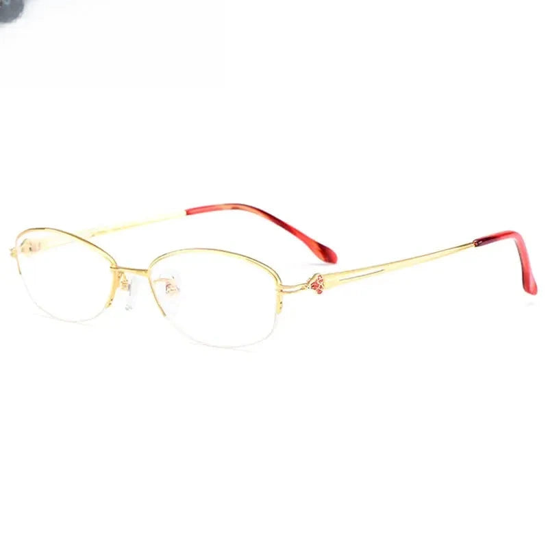 Women's Oval Semi-Rimless Stainless Steel Prescription Glasses 98316 — view 6 | Rx Spectacle