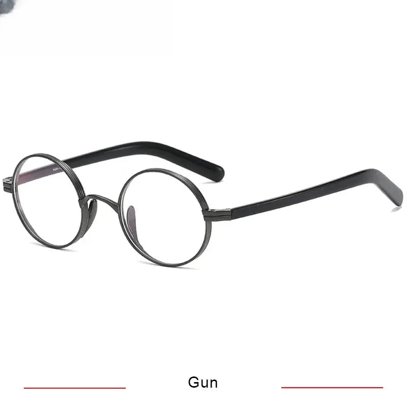 Women's Round Full Rim Titanium Prescription Glasses 66101 — view 6 | Rx Spectacle