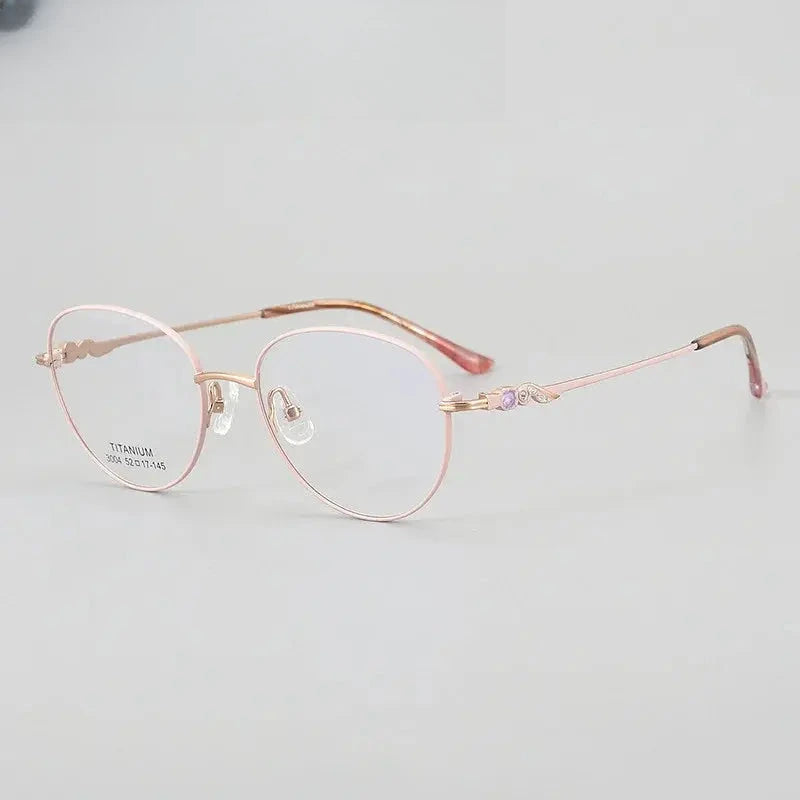 Women's Oval Full Rim Titanium Prescription Glasses 83004 — view 7 | Rx Spectacle