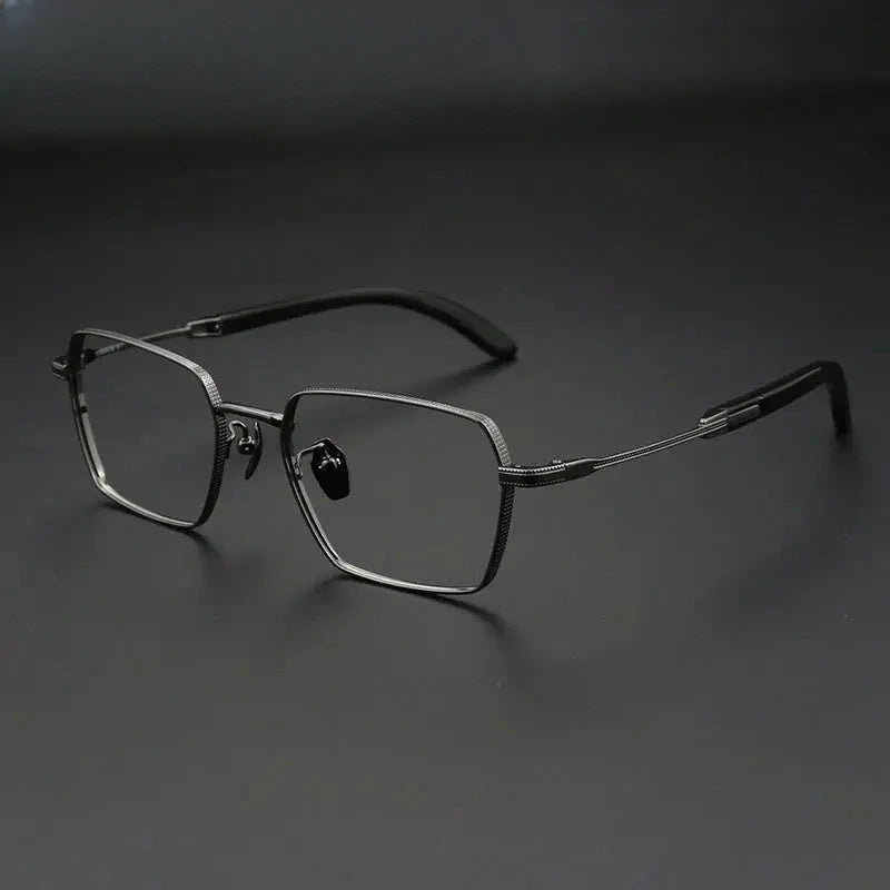 Unisex Polygon Full Rim Titanium Prescription Glasses 612328 — view 6 | Rx Spectacle
