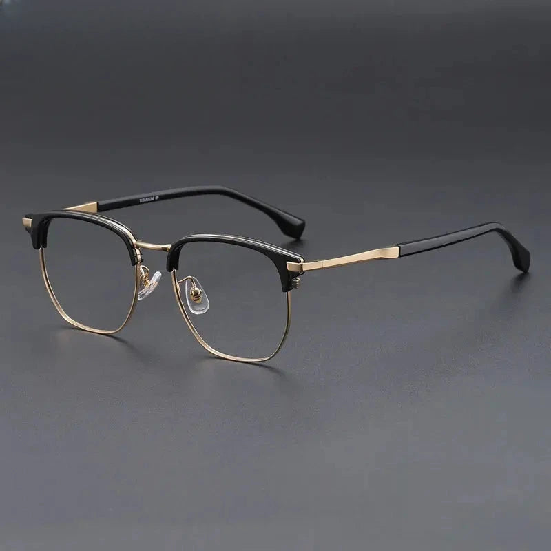 Men's Oval Full Rim Titanium Prescription Glasses 688052 — view 6 | Rx Spectacle