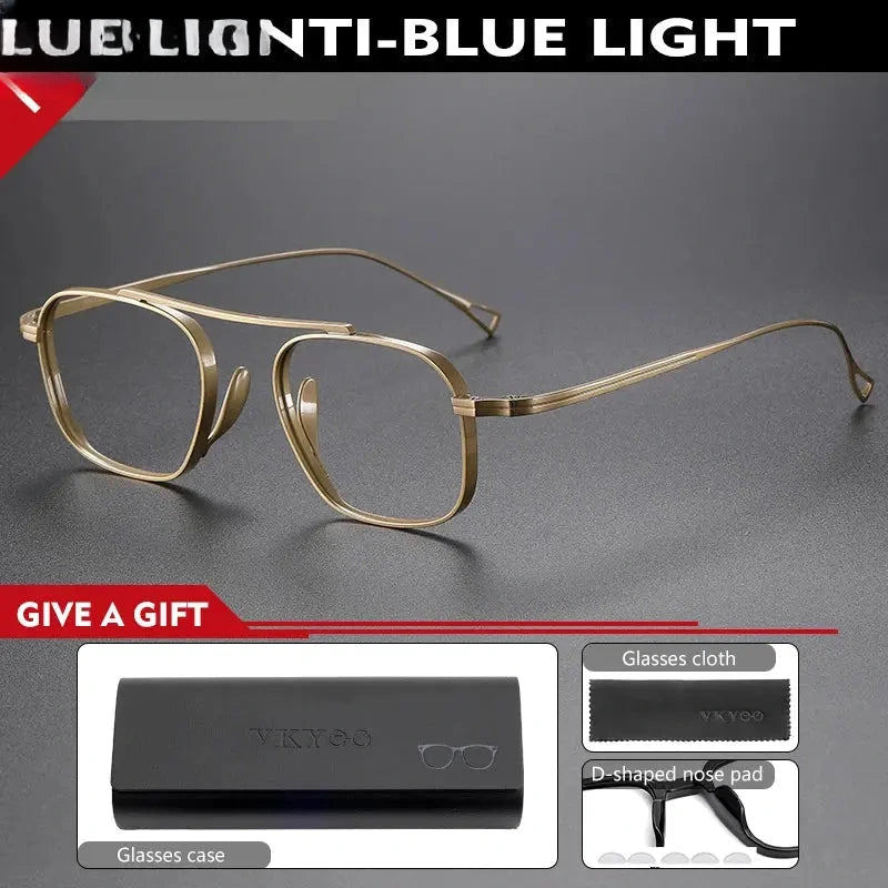 Unisex Square Full Rim Titanium Reading Glasses 49501 — view 6 | Rx Spectacle