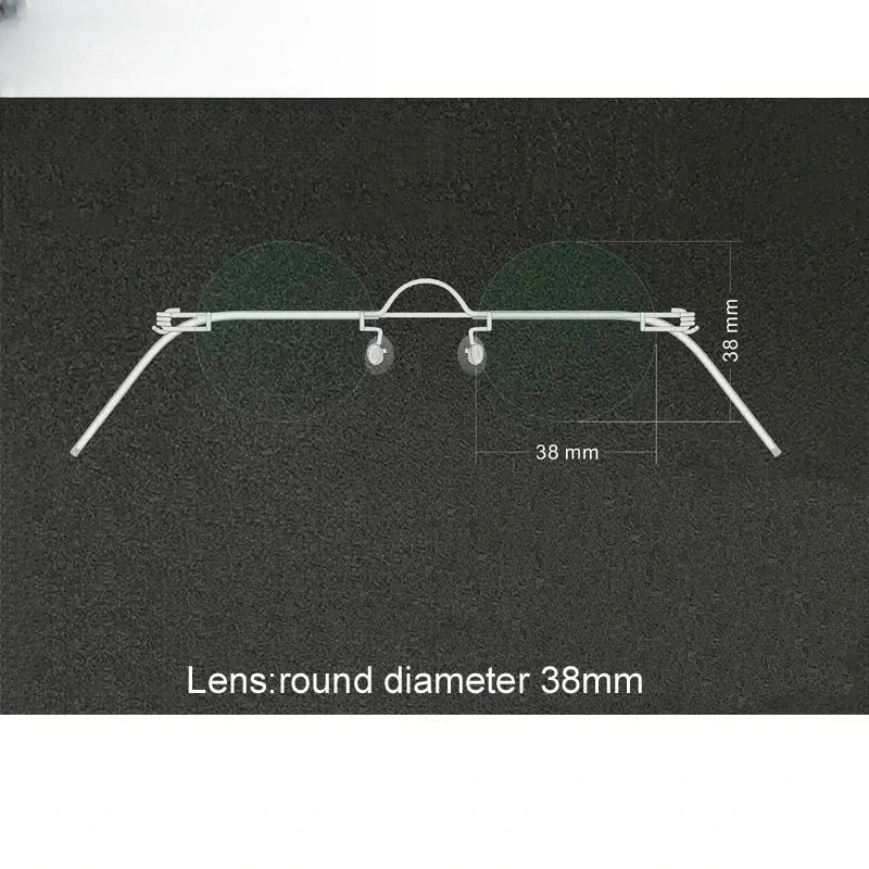 Unisex Round Rimless Stainless Steel Reading Glasses 40145 — view 7 | Rx Spectacle