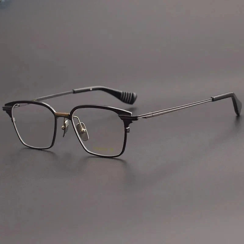 Unisex Polygon Full Rim Titanium Oversized Prescription Glasses 17524 — view 6 | Rx Spectacle